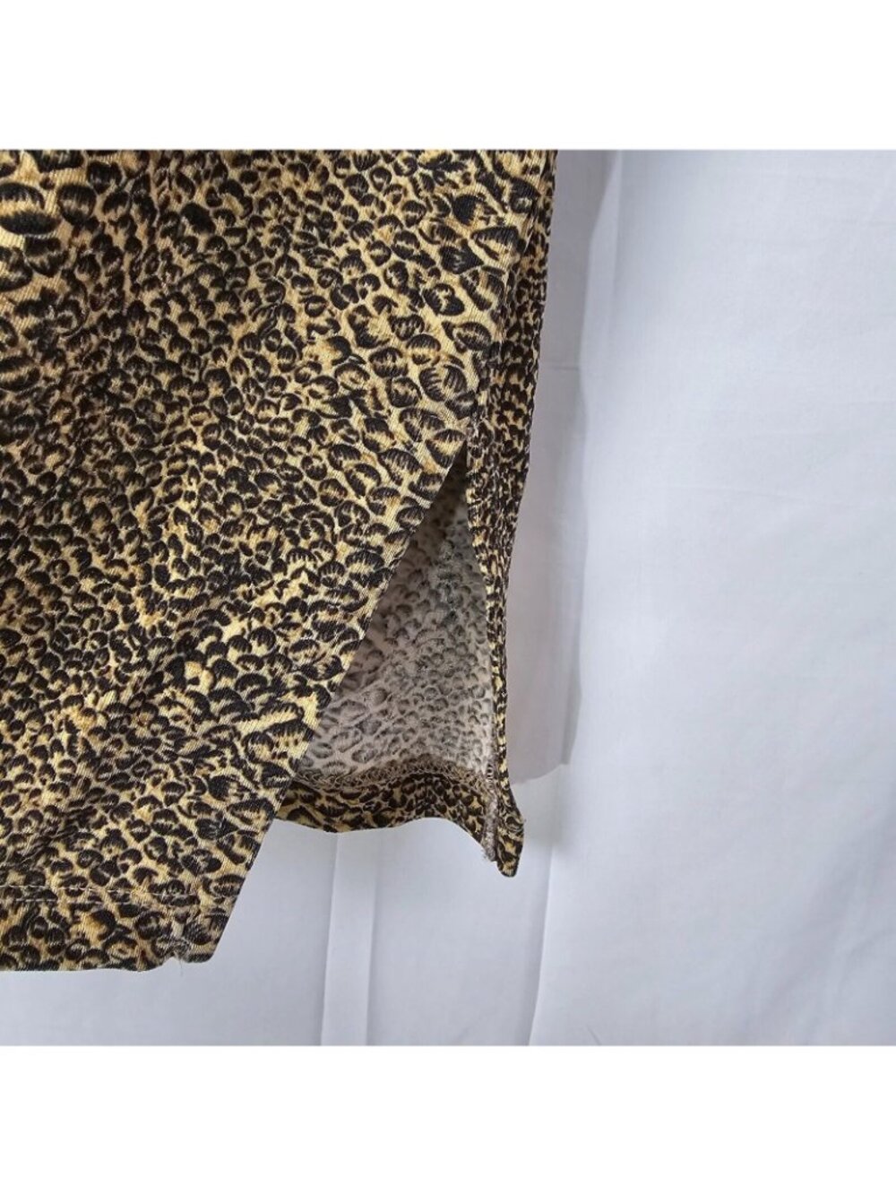 Y2K Liz Baker Blouse Womens 2X Cheetah Print Short Sleeve Shirt Stretch - Picture 6 of 7